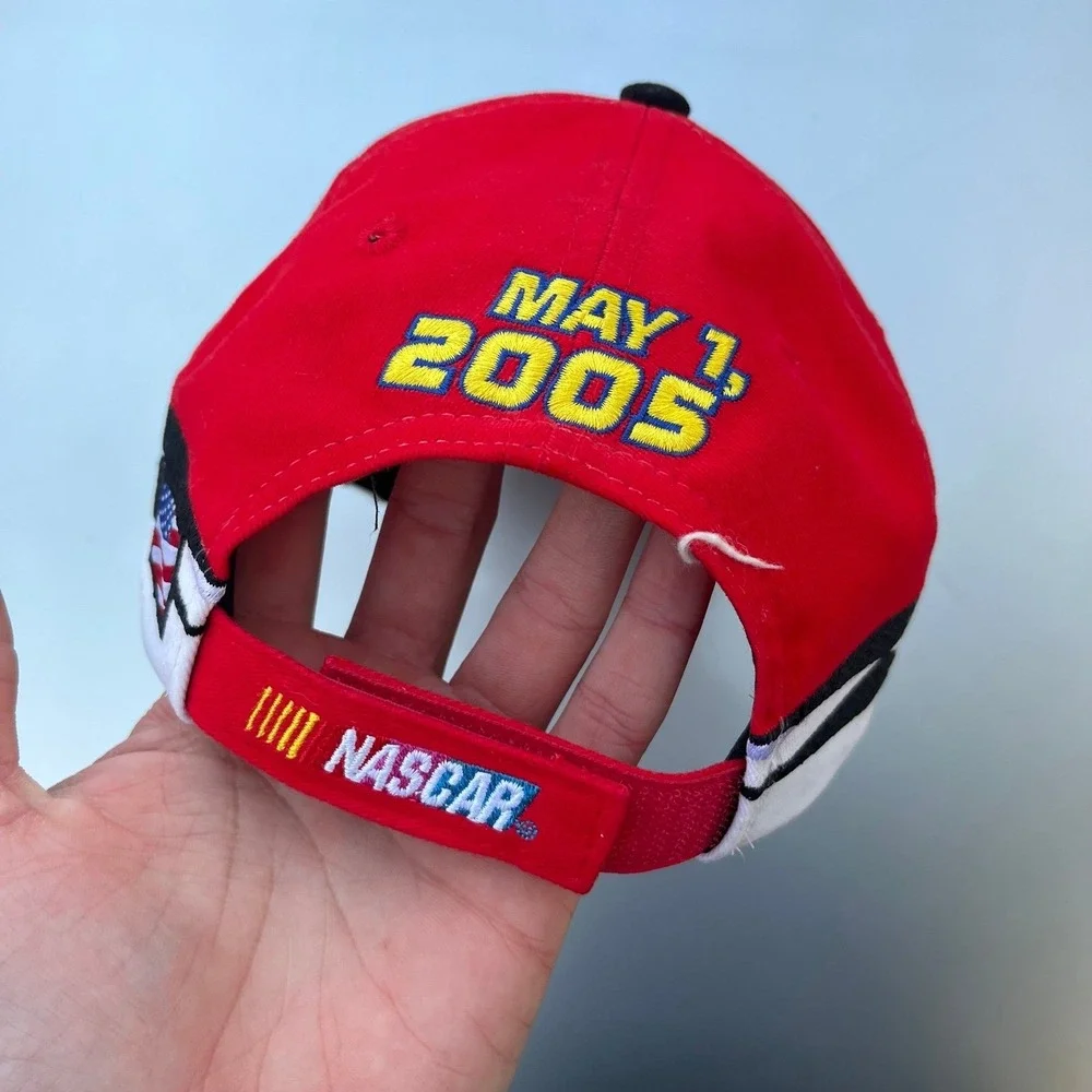2005 ISC Aarons 499 red finish line embroidered NASCAR hat